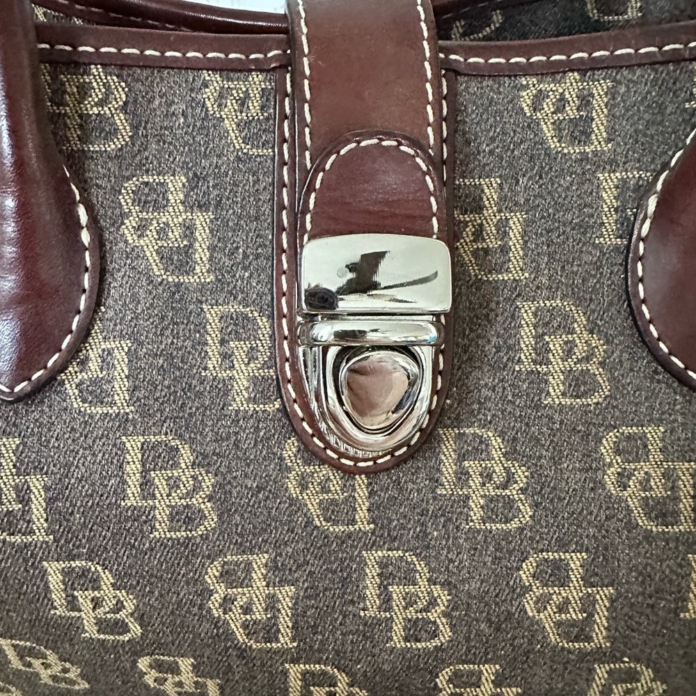 Dooney & Bourke Brown Satchel with Monogram Design - Picture 2 of 16
